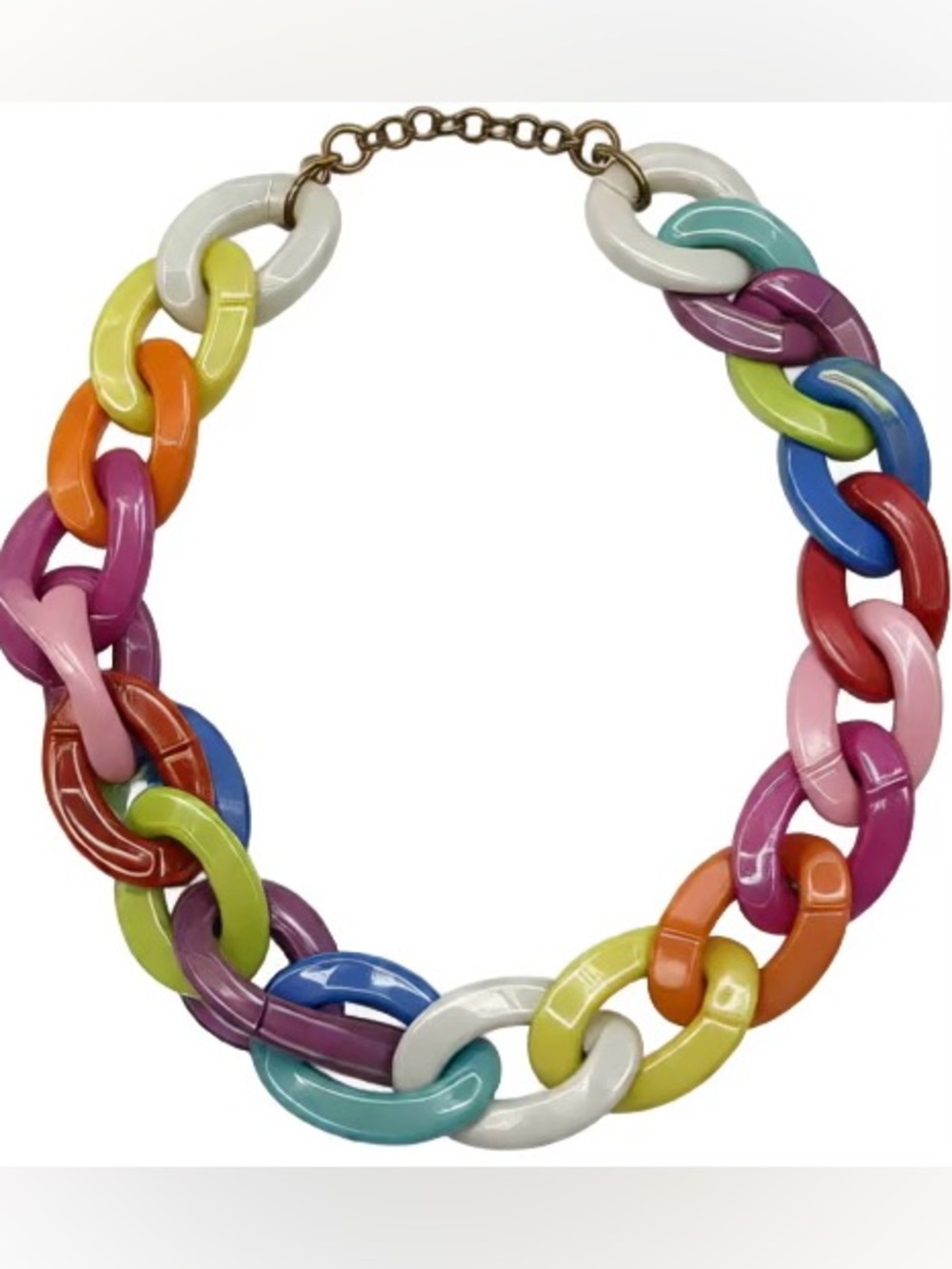 Olivia Welles Colorful Acrylic Chunky Chain Necklace and Earring Set | NWT